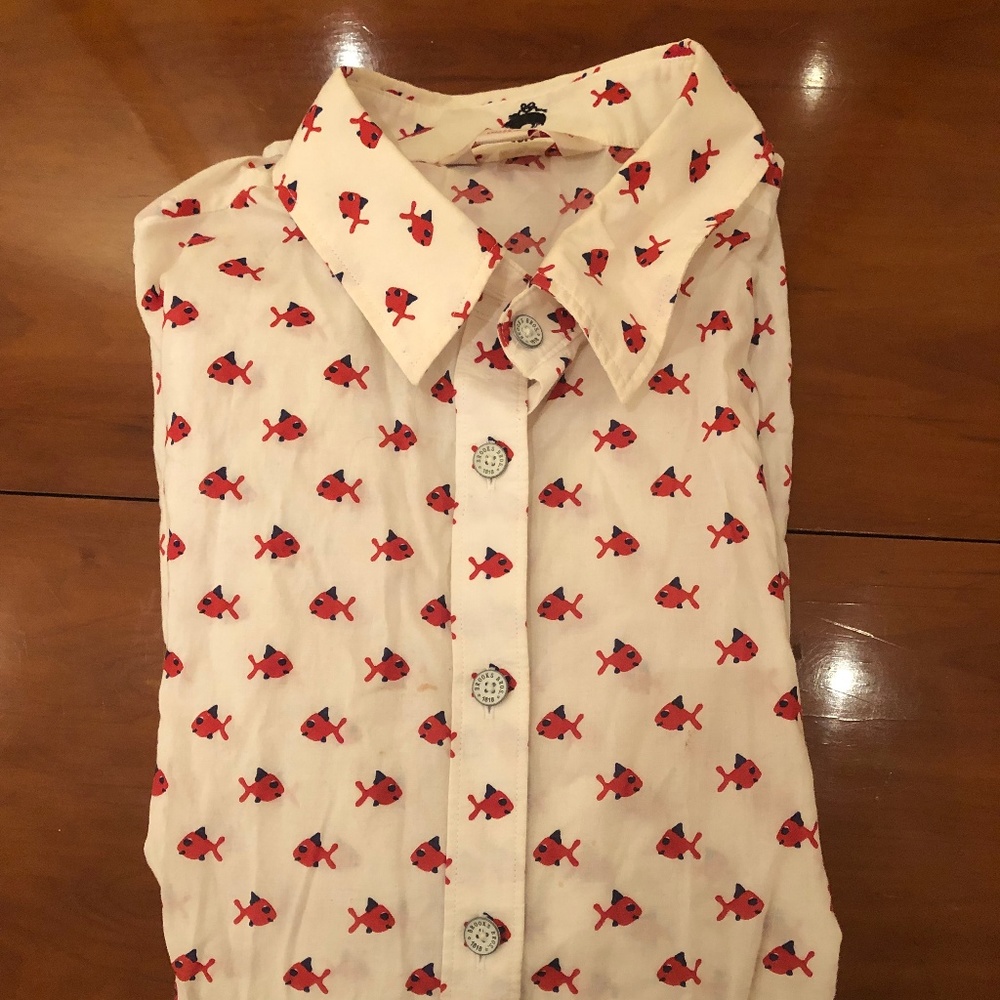 Brooks Brothers button-down with fish pattern